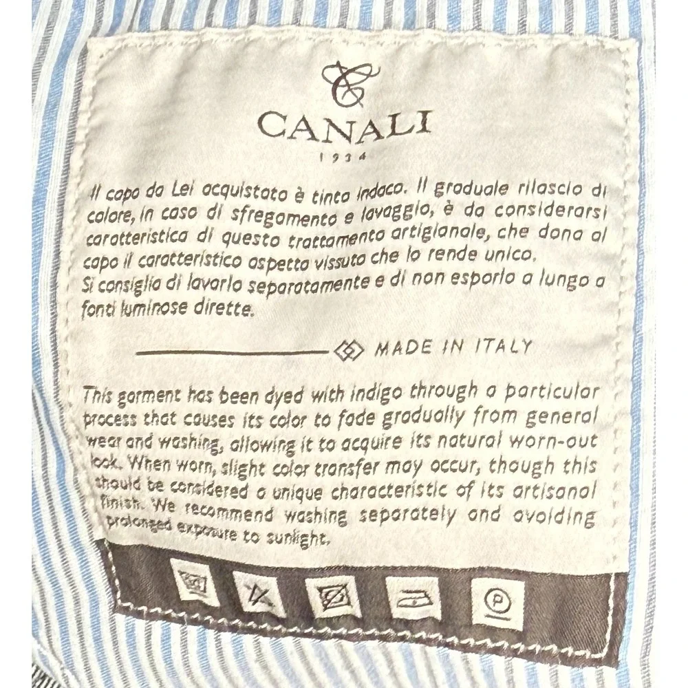 Canali Men's Blue 5 Pocket Made In Italy Straight Leg Denim Jeans Size‎ 54